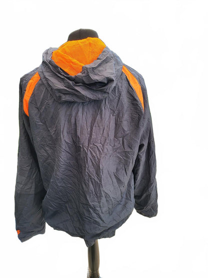 Vintage Starter Jacket Mens Large L Black Orange Hooded Retro 90s Hip Hop