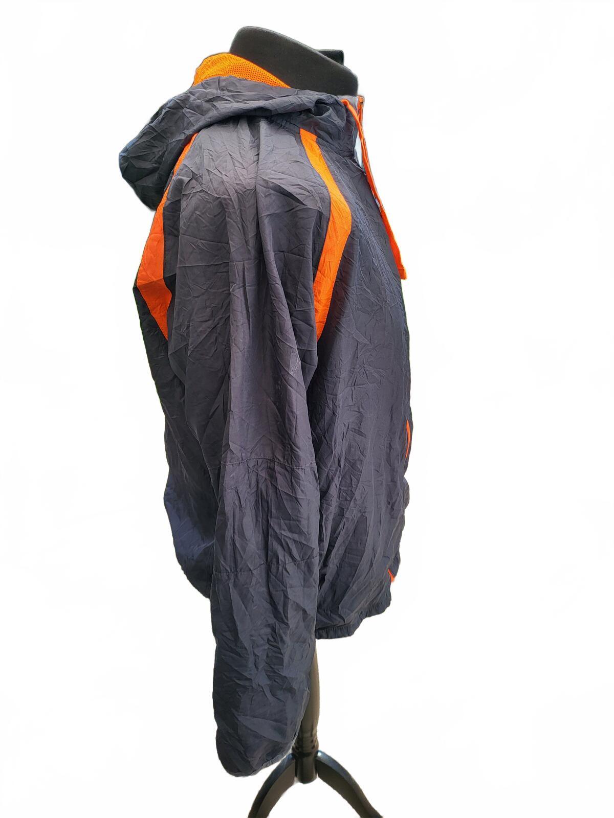Vintage Starter Jacket Mens Large L Black Orange Hooded Retro 90s Hip Hop