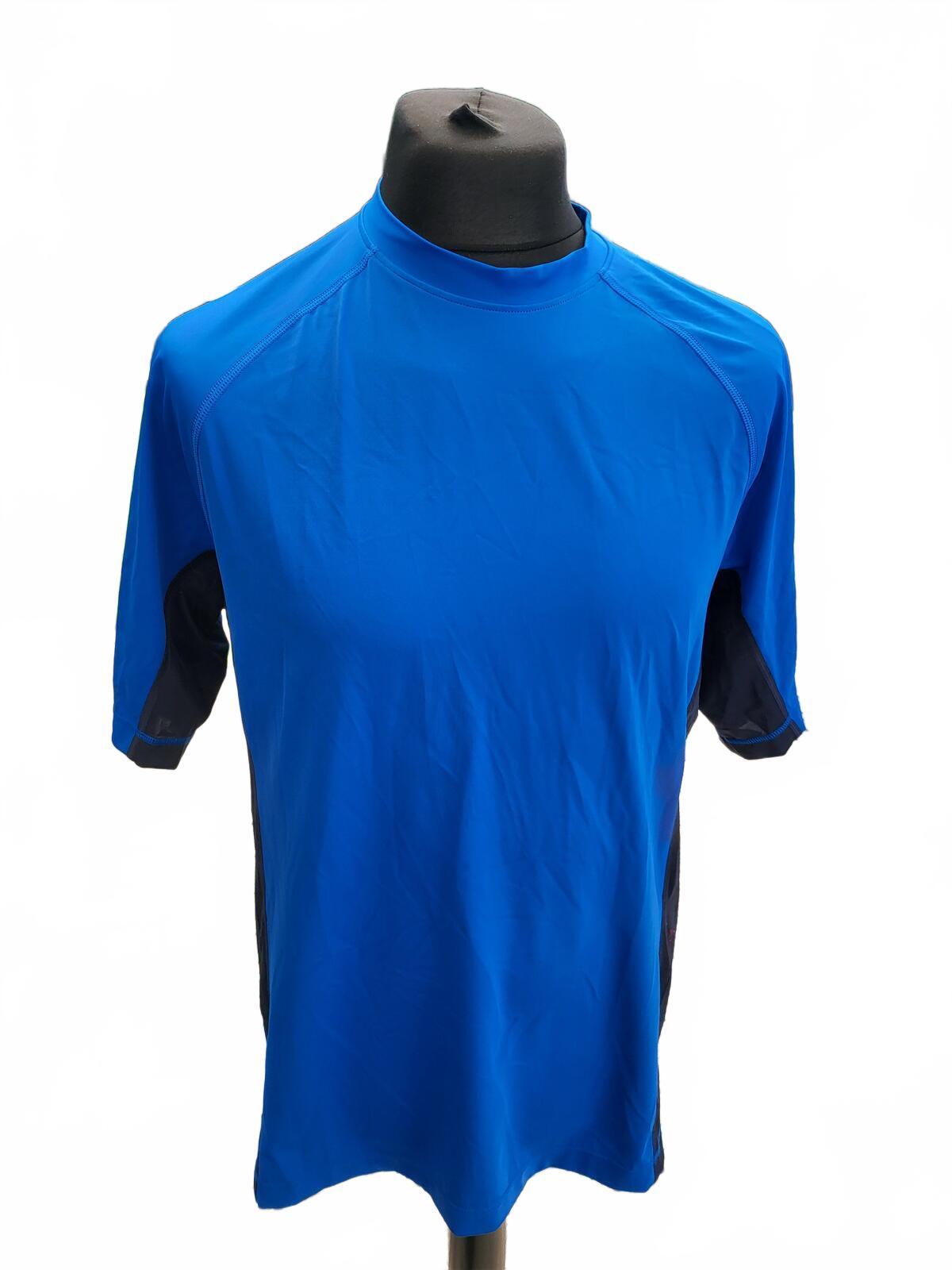 Men's Lands' End Performance Short Sleeve Rash Swim Top - Large