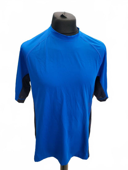 Men's Lands' End Performance Short Sleeve Rash Swim Top - Large