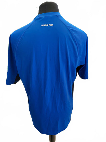 Men's Lands' End Performance Short Sleeve Rash Swim Top - Large