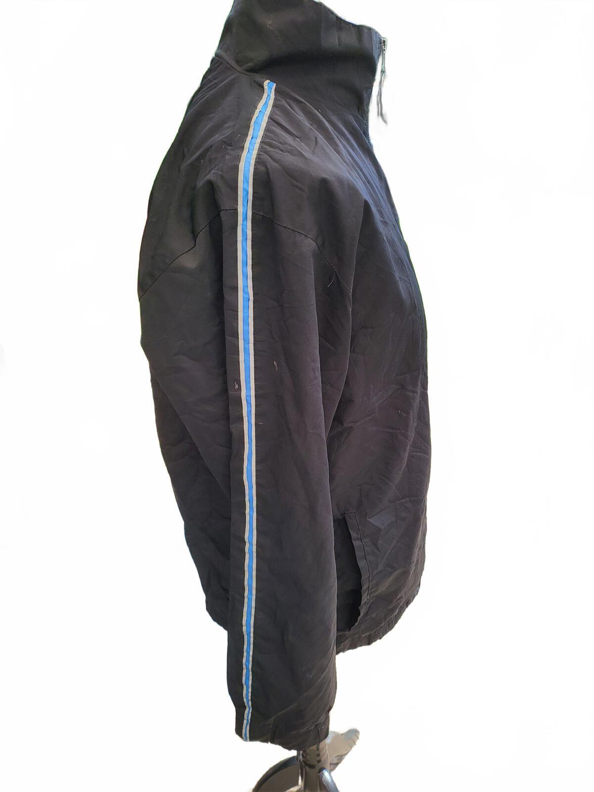 Vintage Starter Track Jacket Mens L Black Blue Late 90s Rare Retro Hip Hop Large