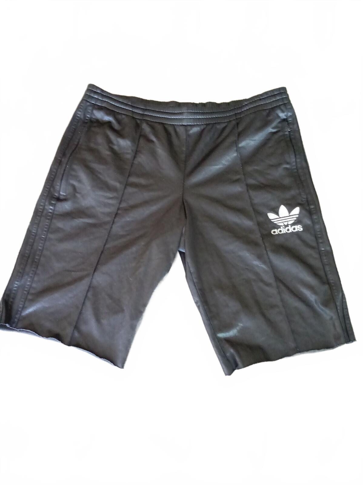 Vintage 2009 Adidas Originals Chile 62 "Wet-Look" Shiny Shorts - Small - Raw Cut