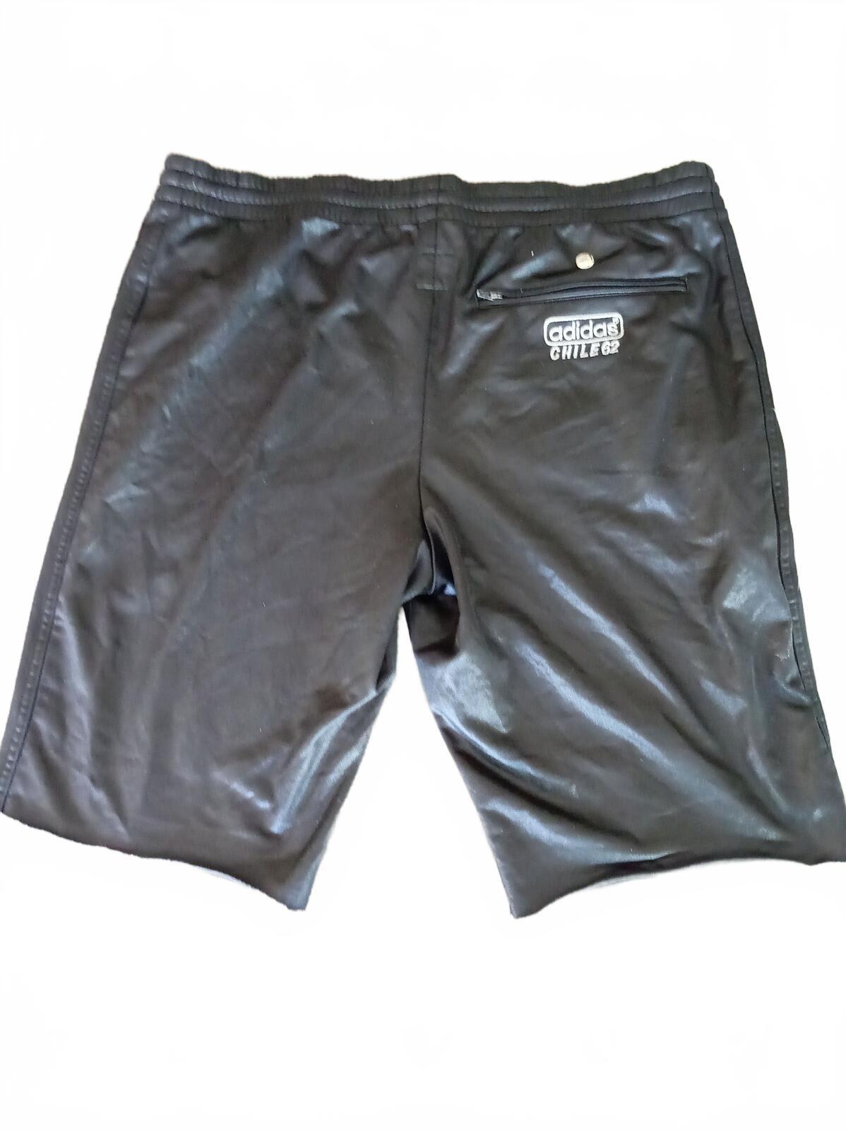 Vintage 2009 Adidas Originals Chile 62 "Wet-Look" Shiny Shorts - Small - Raw Cut