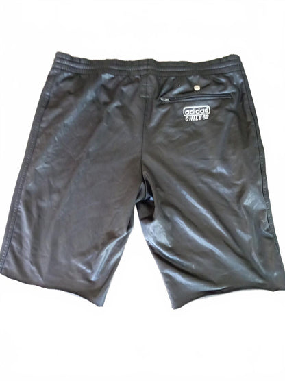 Vintage 2009 Adidas Originals Chile 62 "Wet-Look" Shiny Shorts - Small - Raw Cut