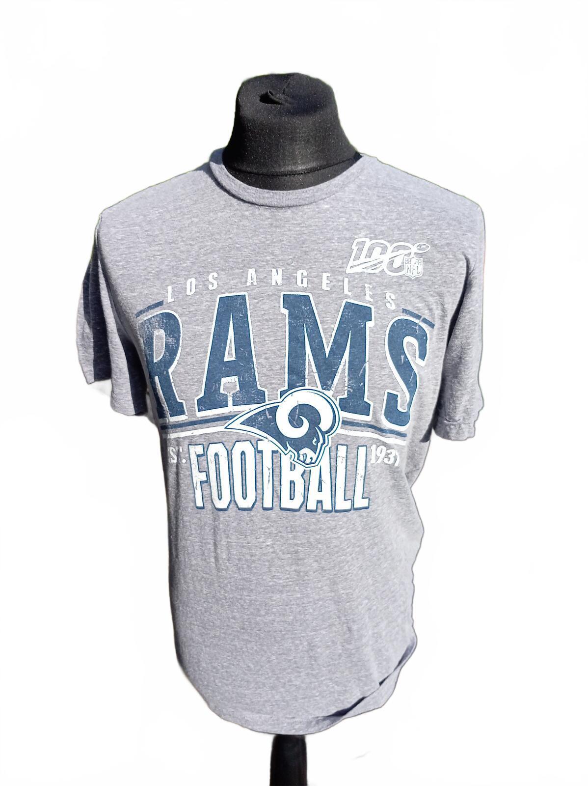 Official NFL Los Angeles Rams Shirt Mens Medium M Grey Centenary Football Tee