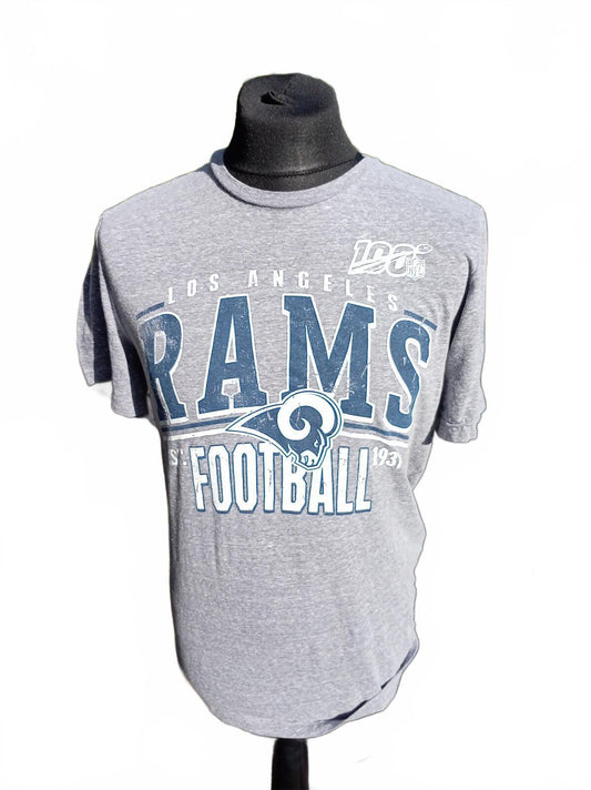 Official NFL Los Angeles Rams Shirt Mens Medium M Grey Centenary Football Tee