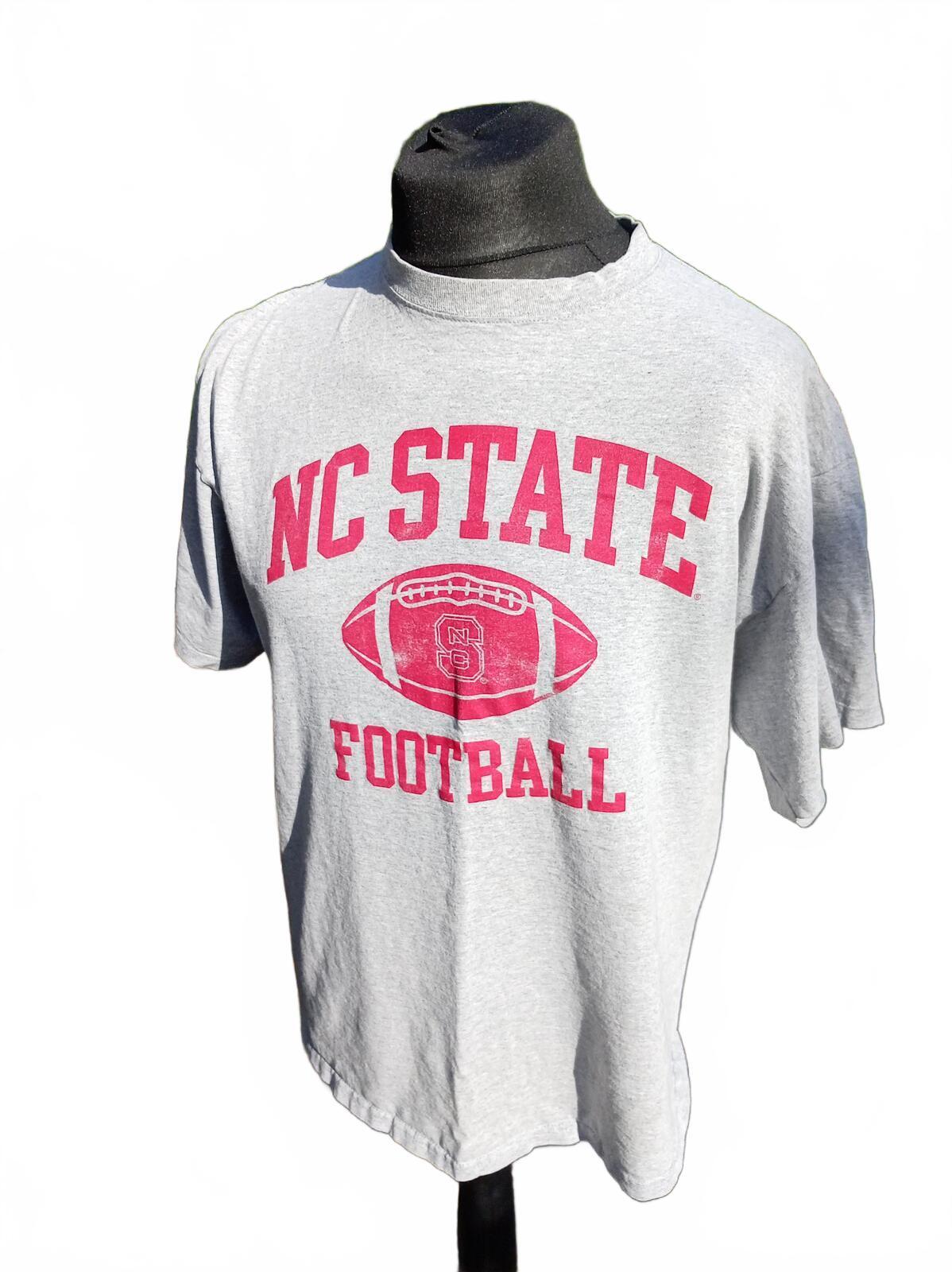Vintage NC State Football Shirt Mens XL Grey Retro 90s College Wolfpack Large