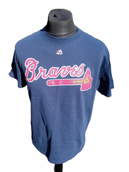 Official MLB Atlanta Braves Shirt Mens Large L Navy Majestic Freddie Freeman 5