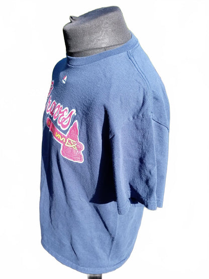 Official MLB Atlanta Braves Shirt Mens Large L Navy Majestic Freddie Freeman 5