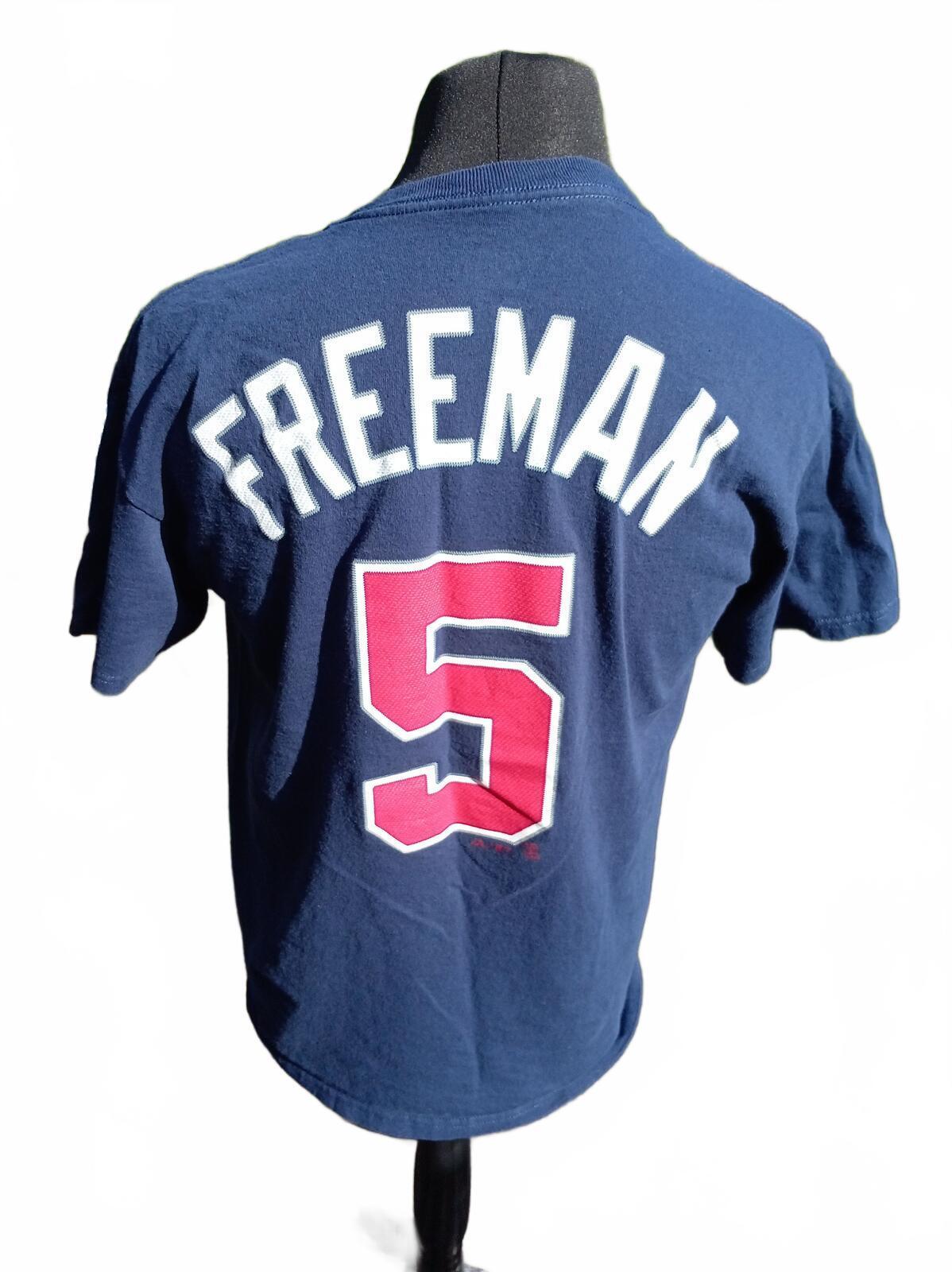 Official MLB Atlanta Braves Shirt Mens Large L Navy Majestic Freddie Freeman 5