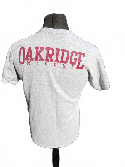 Vintage USA School Shirt Mens Medium M Grey Oakridge Middle American Thrift Tee