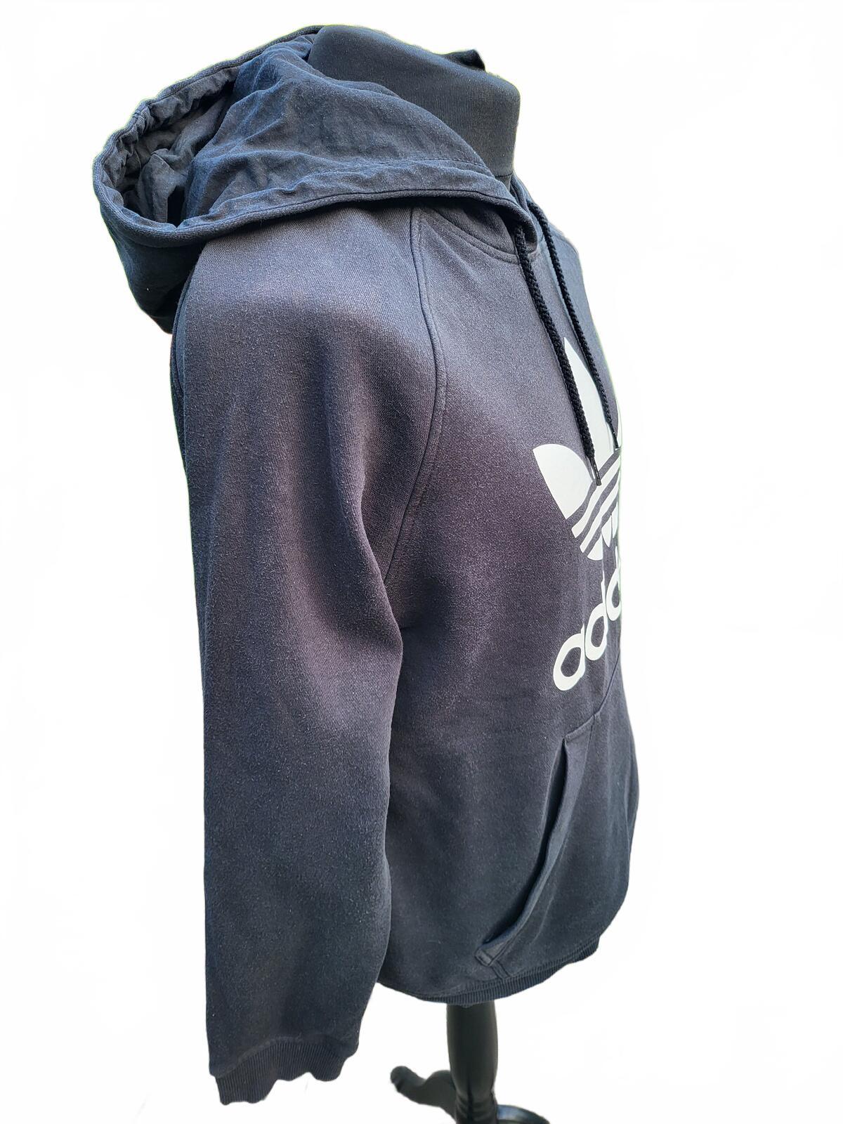 adidas Originals Trefoil Hoodie Mens Large L Black Raglan Pullover Hoody 2014