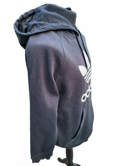 adidas Originals Trefoil Hoodie Mens Large L Black Raglan Pullover Hoody 2014