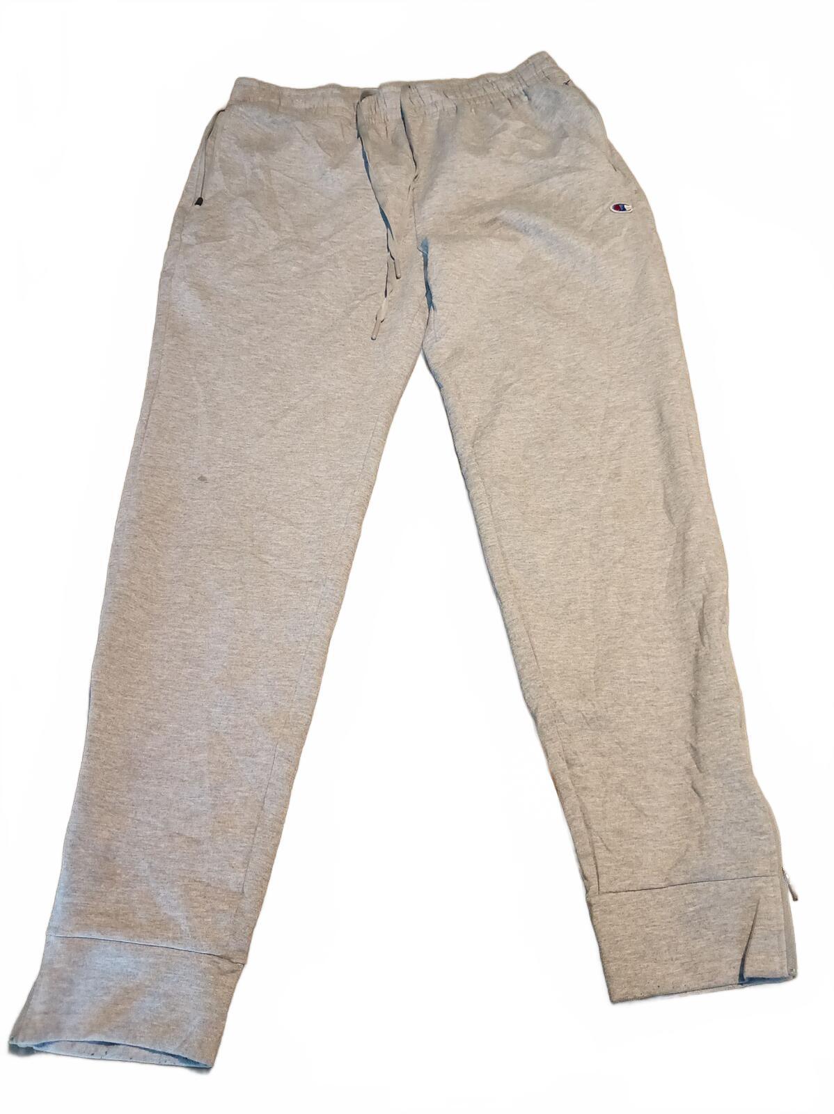 Champion Grey Sweatpants with Drawstring Waist - Medium