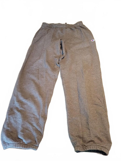 Champion Grey Sweatpants with Elastic Waist and Ankles - Large