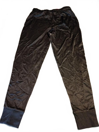 Women's FILA Black Track Pants with Logo Side Stripes - Size 12