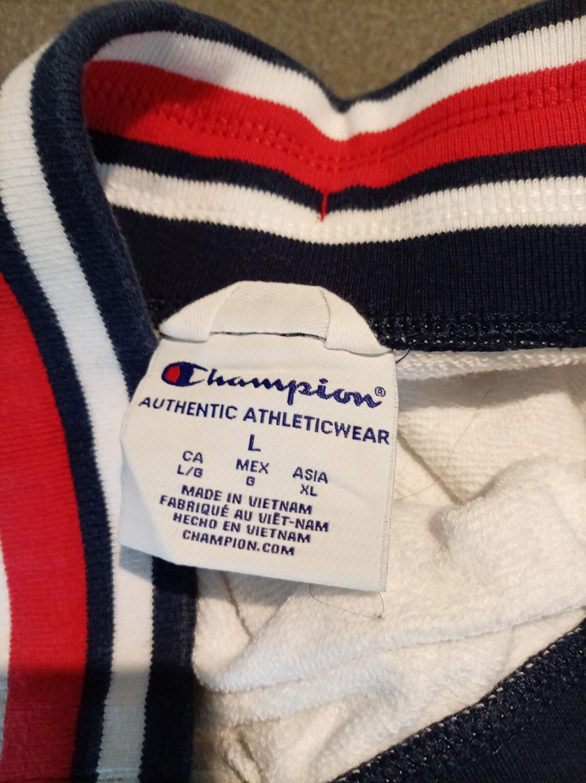 Champion Joggers Mens Large White Joggers Striped Retro