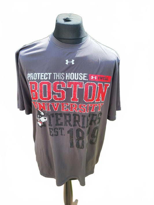 Under Armour Boston University 2016 Tee Mens Large Grey NCAA College LG