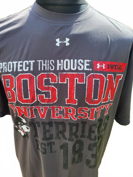 Under Armour Boston University 2016 Tee Mens Large Grey NCAA College LG
