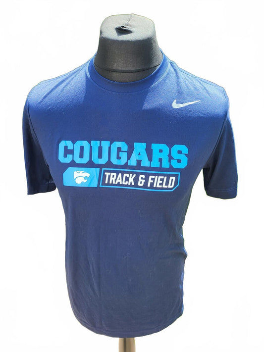 Nike Dri-Fit Cougars Track Field T Shirt Mens Medium Blue Graphic Tee Go For It