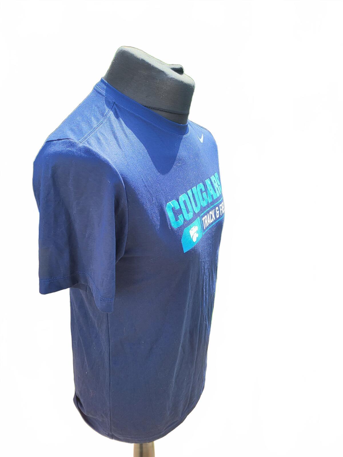 Nike Dri-Fit Cougars Track Field T Shirt Mens Medium Blue Graphic Tee Go For It