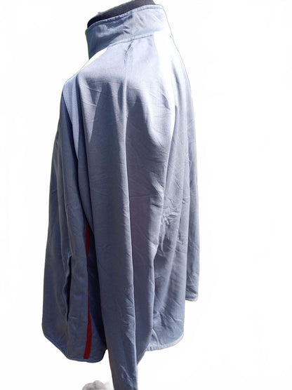Starter Track Jacket Men’s 2XL Grey Red Zip Retro Lightweight Full Zip