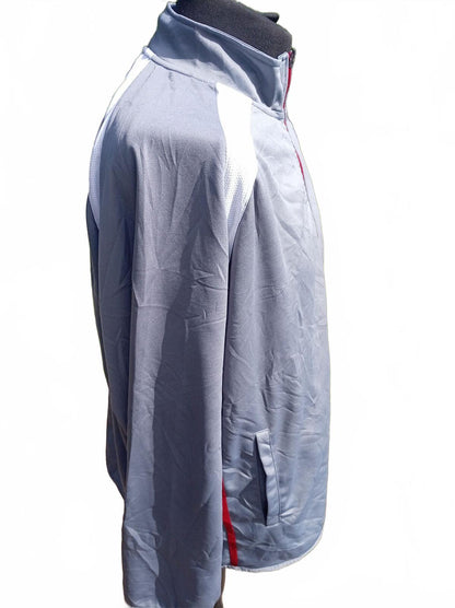 Starter Track Jacket Men’s 2XL Grey Red Zip Retro Lightweight Full Zip