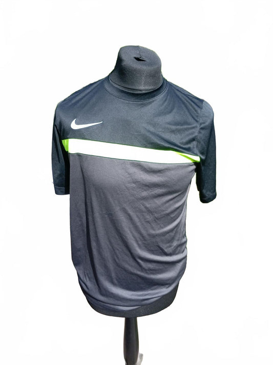 Nike Men's Short Sleeve Sports Tee Black and Grey - Large