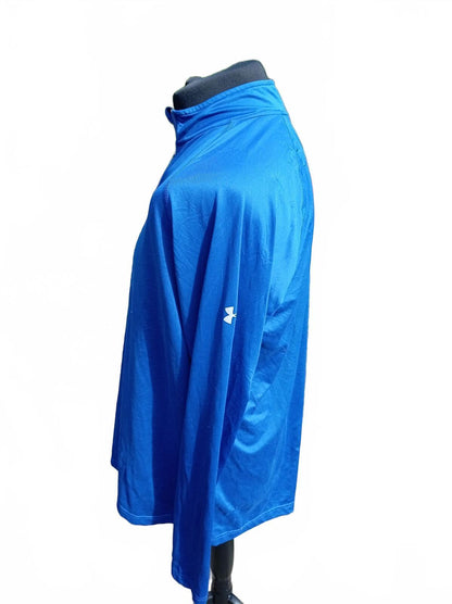 Under Armour HeatGear Loose Fit Long Sleeve Quarter Zip Top XL Blue