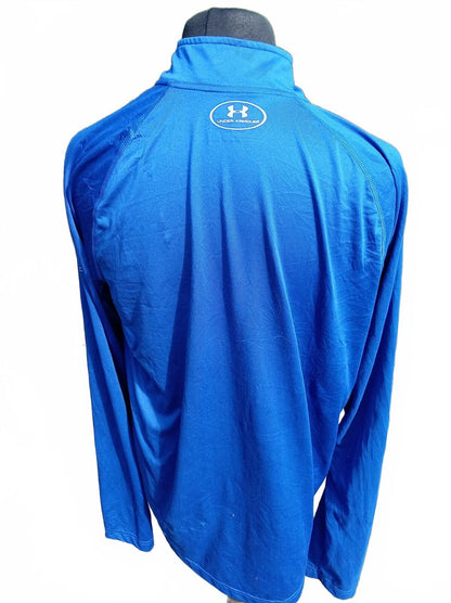 Under Armour HeatGear Loose Fit Long Sleeve Quarter Zip Top XL Blue