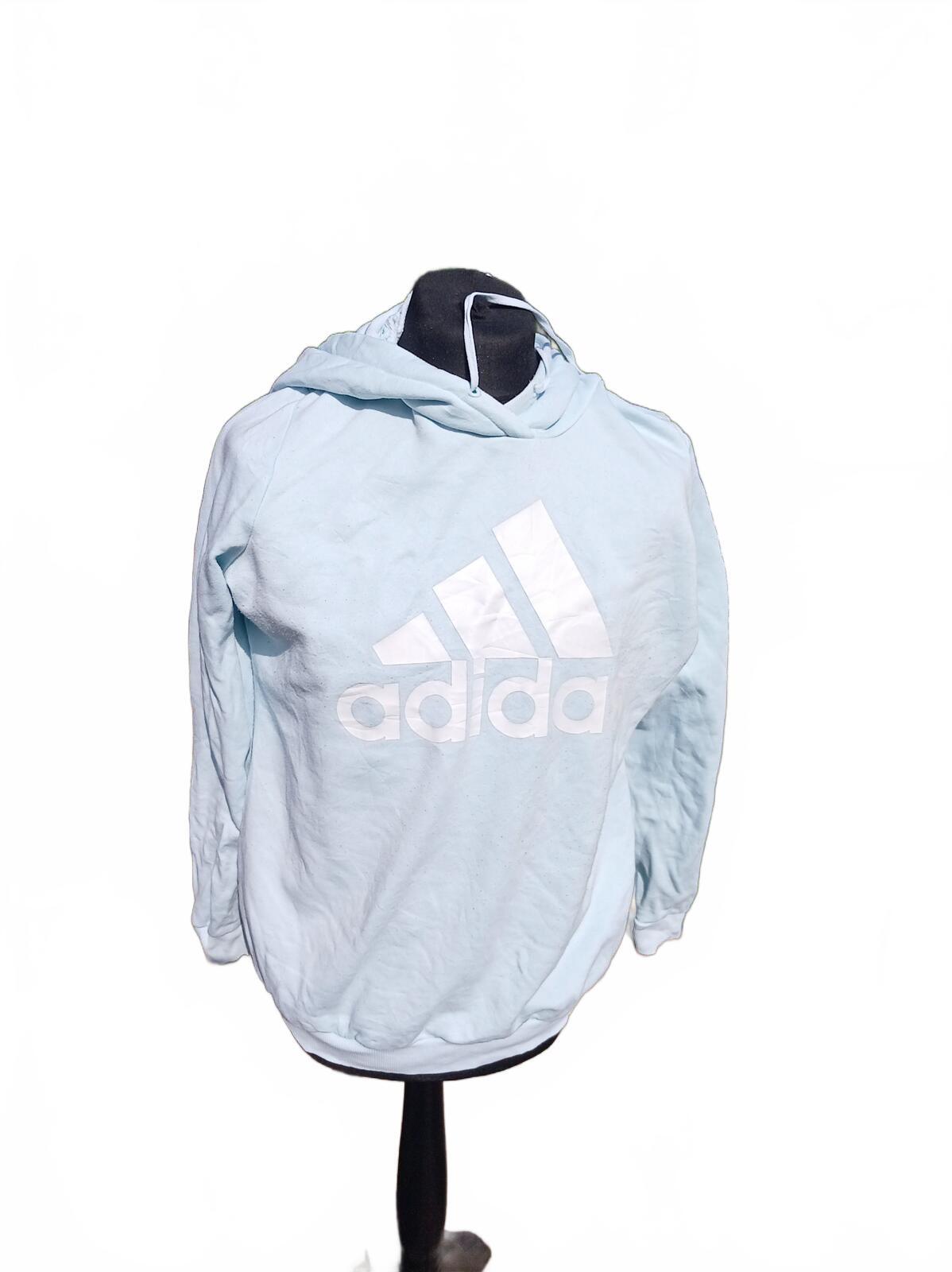 Adidas Hoodie Women’s 1X Light Blue Pullover Logo Hooded Sweatshirt Plus Size