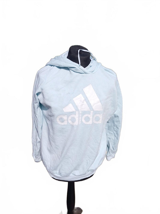 Adidas Hoodie Women’s 1X Light Blue Pullover Logo Hooded Sweatshirt Plus Size