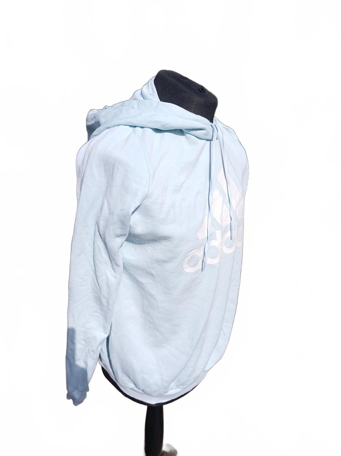 Adidas Hoodie Women’s 1X Light Blue Pullover Logo Hooded Sweatshirt Plus Size