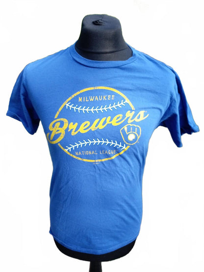 Milwaukee Brewers T‑Shirt Small Unisex Blue MLB Baseball Tee Vintage Style