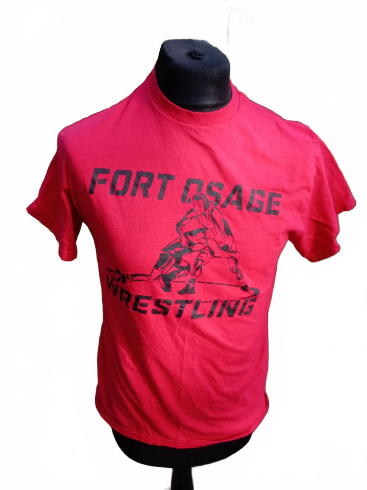 Fort Osage Wrestling T‑Shirt Red Graphic Tee Men’s Medium Vintage Sports Top