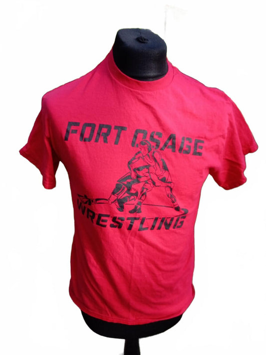 Fort Osage Wrestling T‑Shirt Red Graphic Tee Men’s Medium Vintage Sports Top