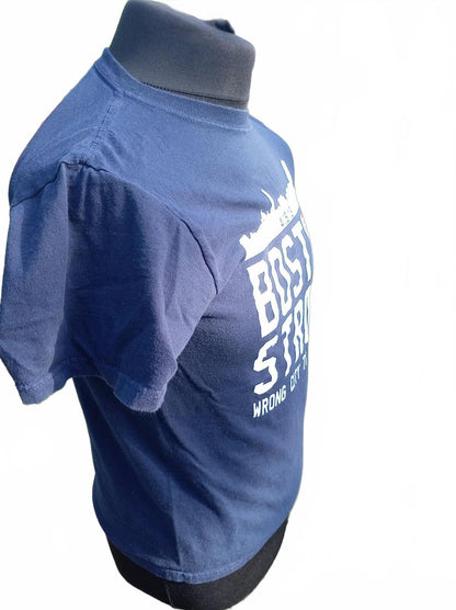 Boston Strong T‑Shirt Small Unisex Navy Graphic Tee Skyline Design Casual Fit
