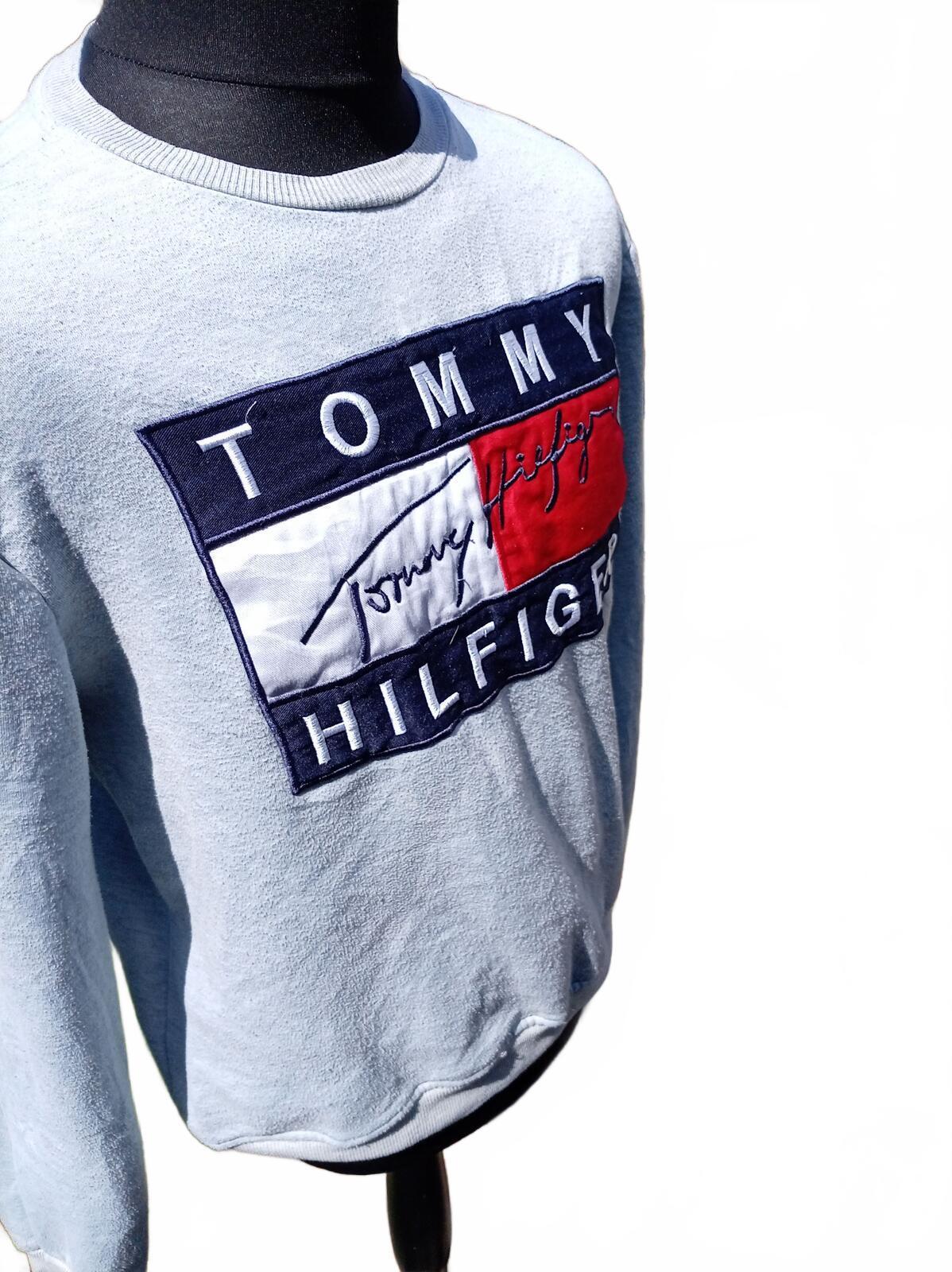 Tommy Hilfiger Sweatshirt Men’s Large – Big Logo – Grey – Crewneck – Fleece