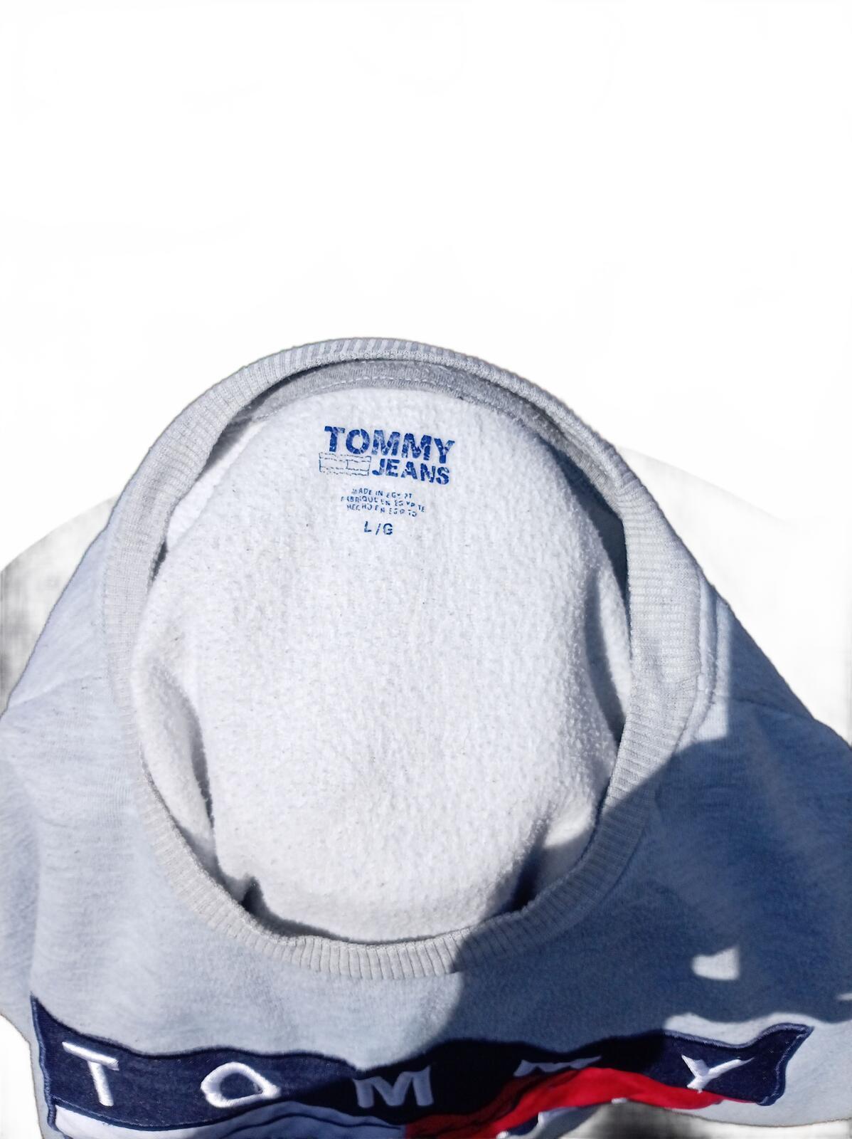 Tommy Hilfiger Sweatshirt Men’s Large – Big Logo – Grey – Crewneck – Fleece