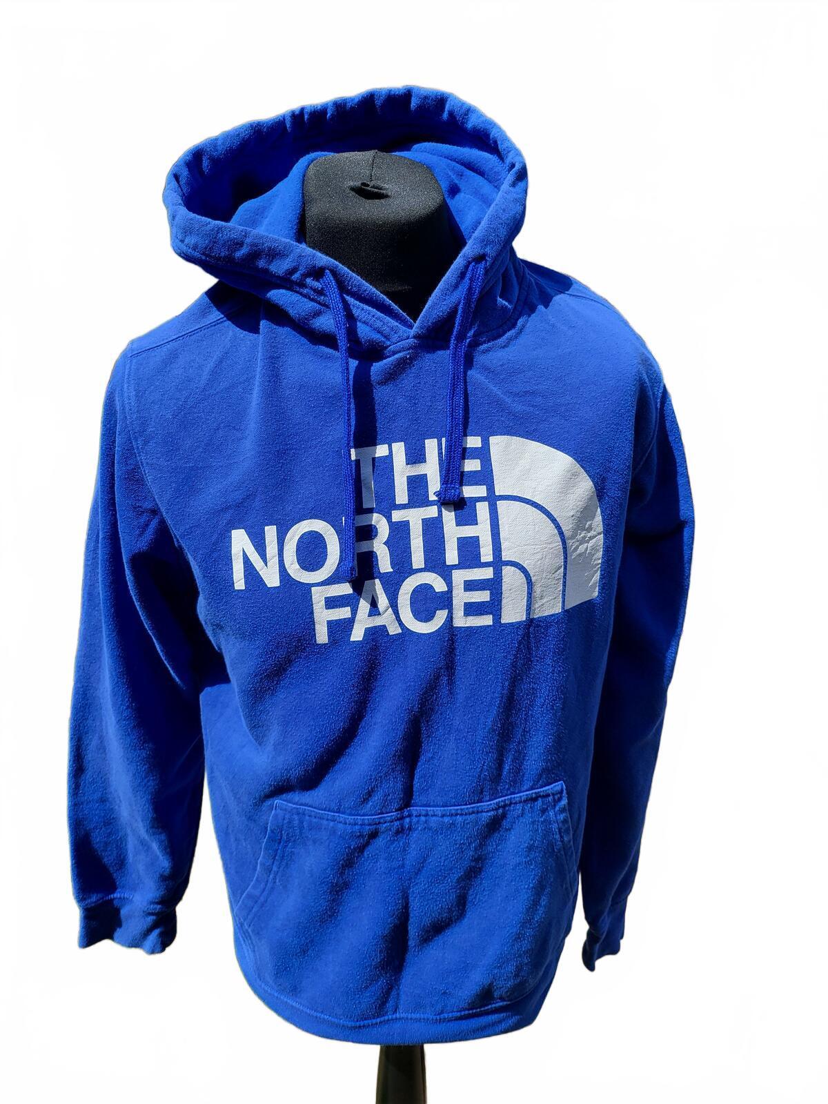 The North Face Hoodie Men’s Large – Blue – Big Logo – Pullover – Fleece