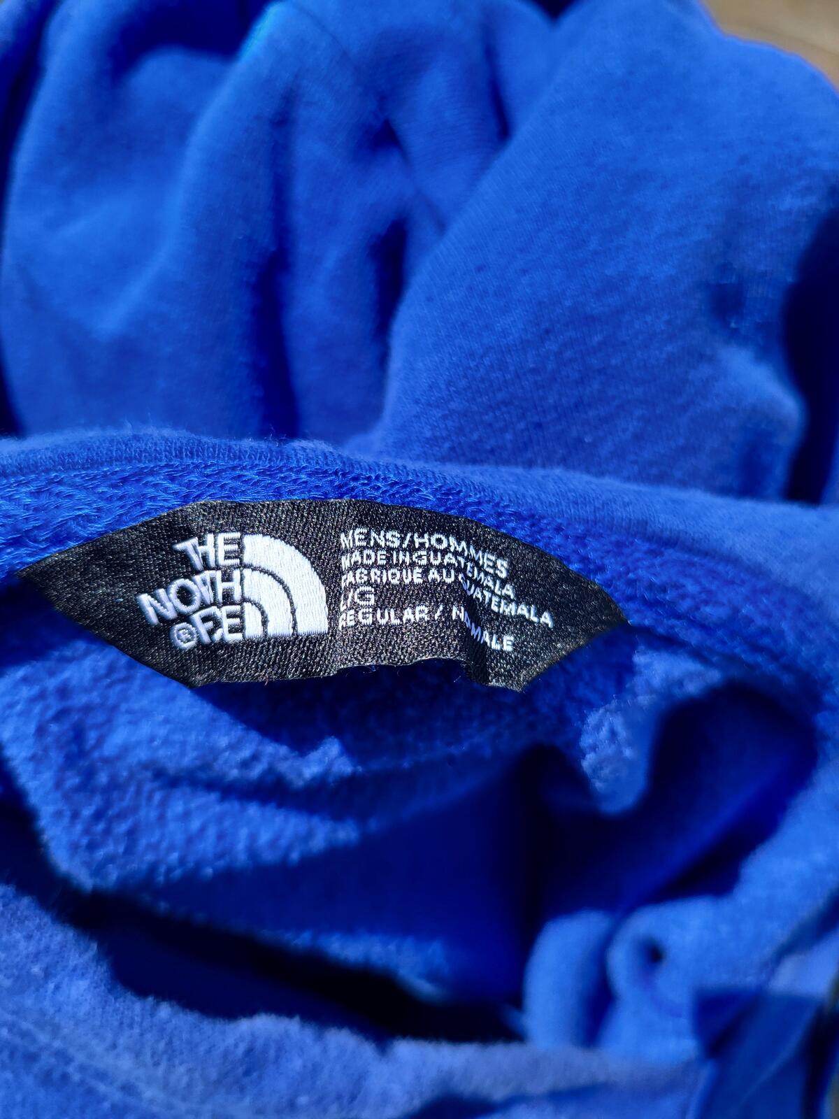 The North Face Hoodie Men’s Large – Blue – Big Logo – Pullover – Fleece