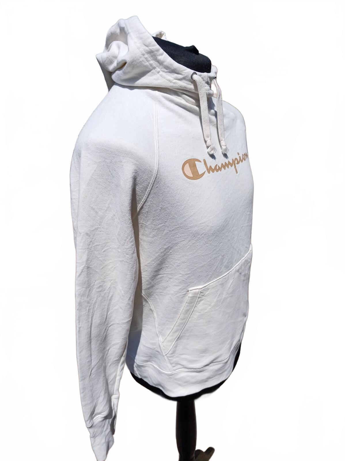Champion Hoodie Men’s Medium – White – Script Logo – Pullover – Great Condition