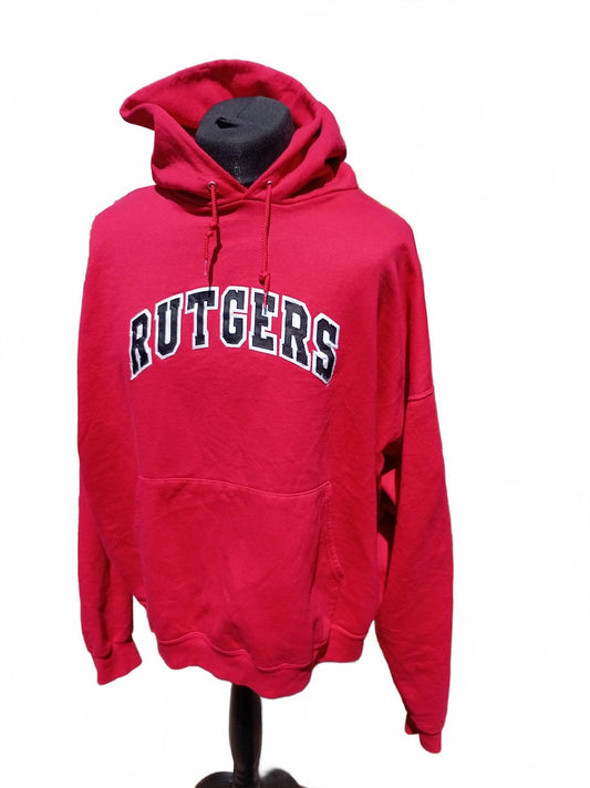 Champion Rutgers Hoodie Men’s XXL – Red – Collegiate Logo – Pullover