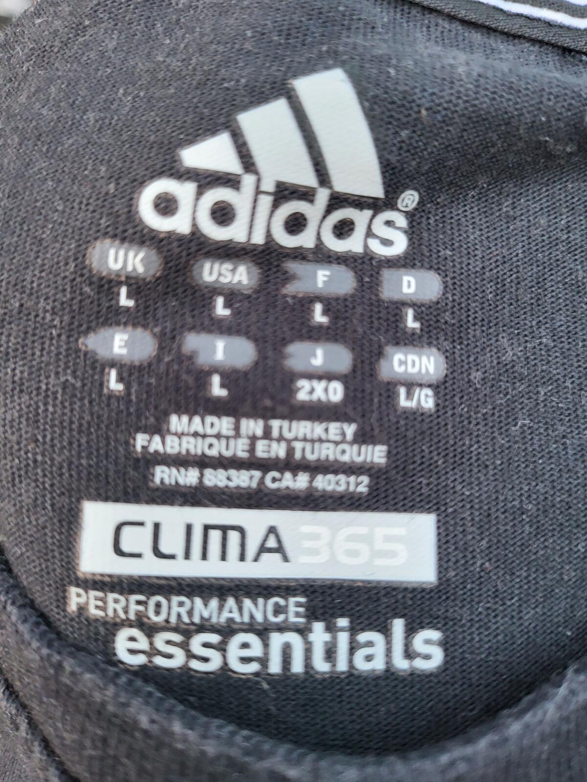 Adidas T‑Shirt Large – Black 3‑Stripes Tee – Men’s – Classic Logo