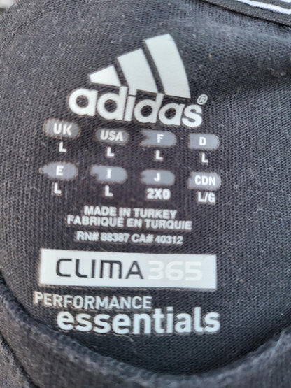 Adidas T‑Shirt Large – Black 3‑Stripes Tee – Men’s – Classic Logo