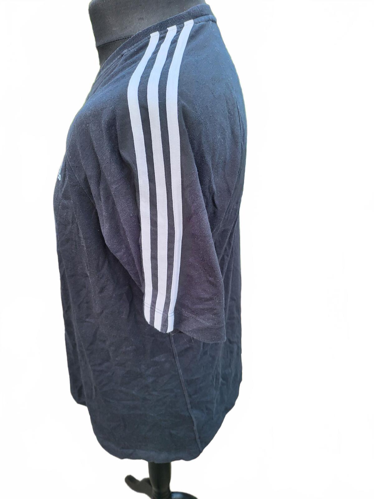 Adidas T‑Shirt Large – Black 3‑Stripes Tee – Men’s – Classic Logo