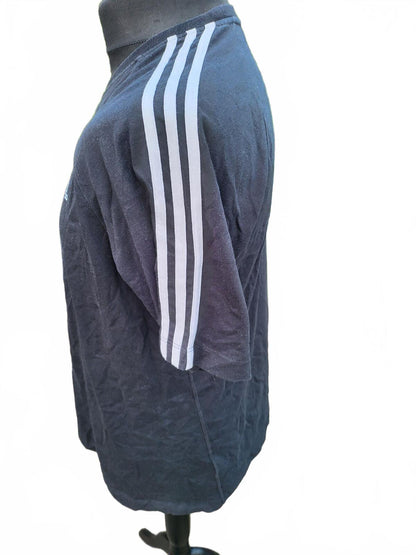 Adidas T‑Shirt Large – Black 3‑Stripes Tee – Men’s – Classic Logo
