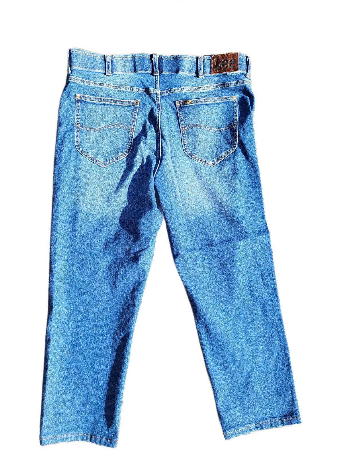 LEE Mens Blue Jeans W38 L32 Comfort Stretch Denim Regular Fit Straight Leg