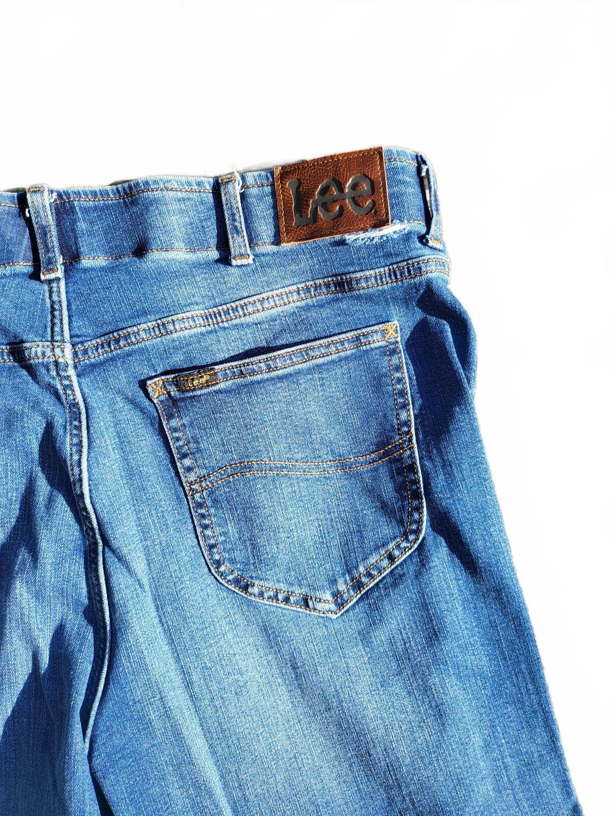 LEE Mens Blue Jeans W38 L32 Comfort Stretch Denim Regular Fit Straight Leg